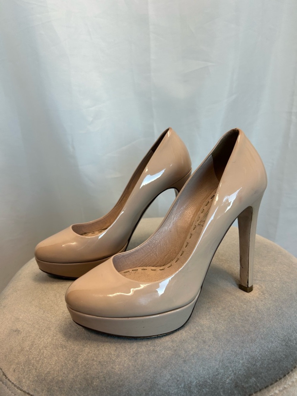 Miu Miu Classic Nude Patent Platform High Heels 35